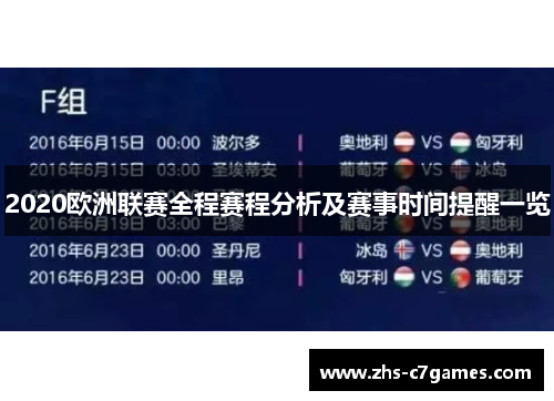 2020欧洲联赛全程赛程分析及赛事时间提醒一览